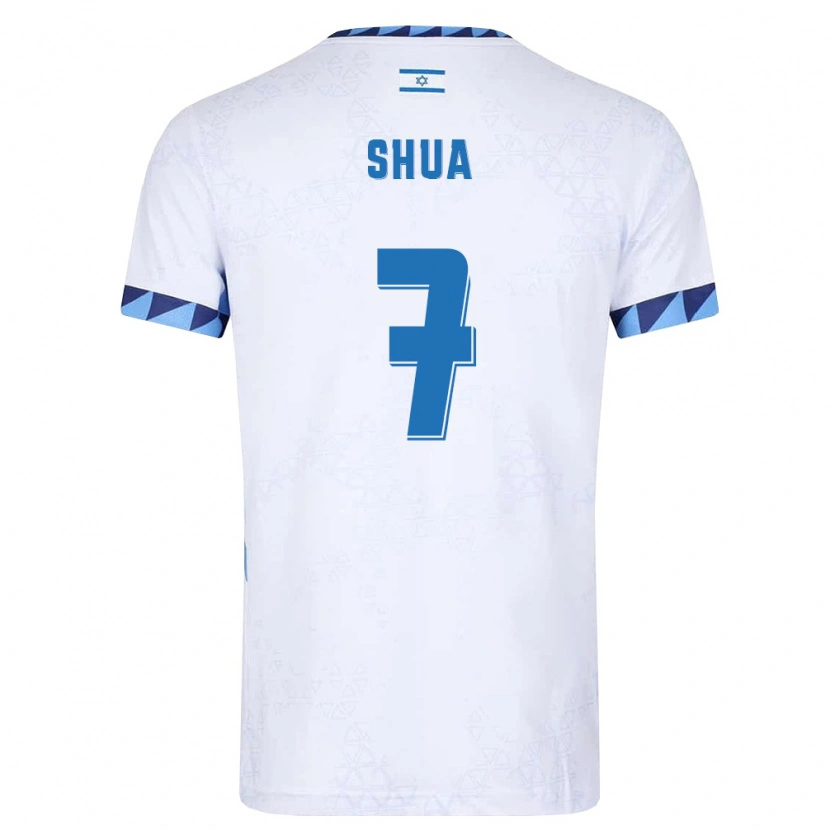 Danxen Mujer Camiseta Israel Yarden Shua #7 Blanco Azul Claro 1ª Equipación 26-28 La Camisa