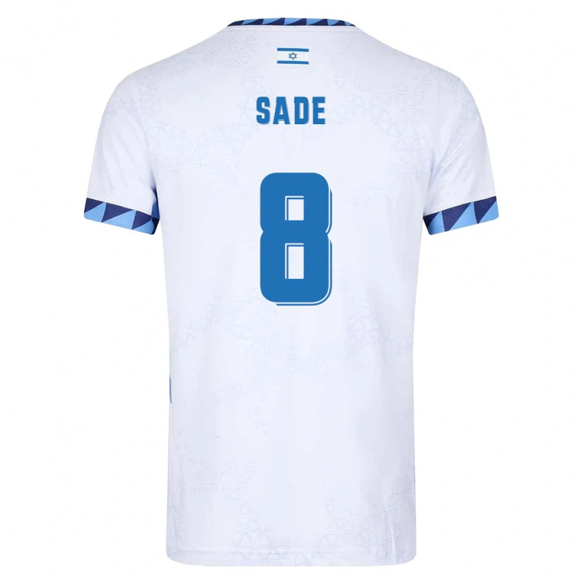 Danxen Mujer Camiseta Israel Daniel Sade #8 Blanco Azul Claro 1ª Equipación 26-28 La Camisa