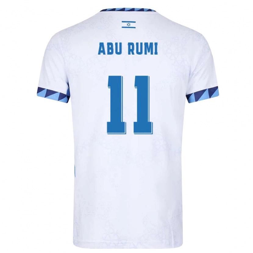 Danxen Mujer Camiseta Israel Muhammad Abu Rumi #11 Blanco Azul Claro 1ª Equipación 26-28 La Camisa