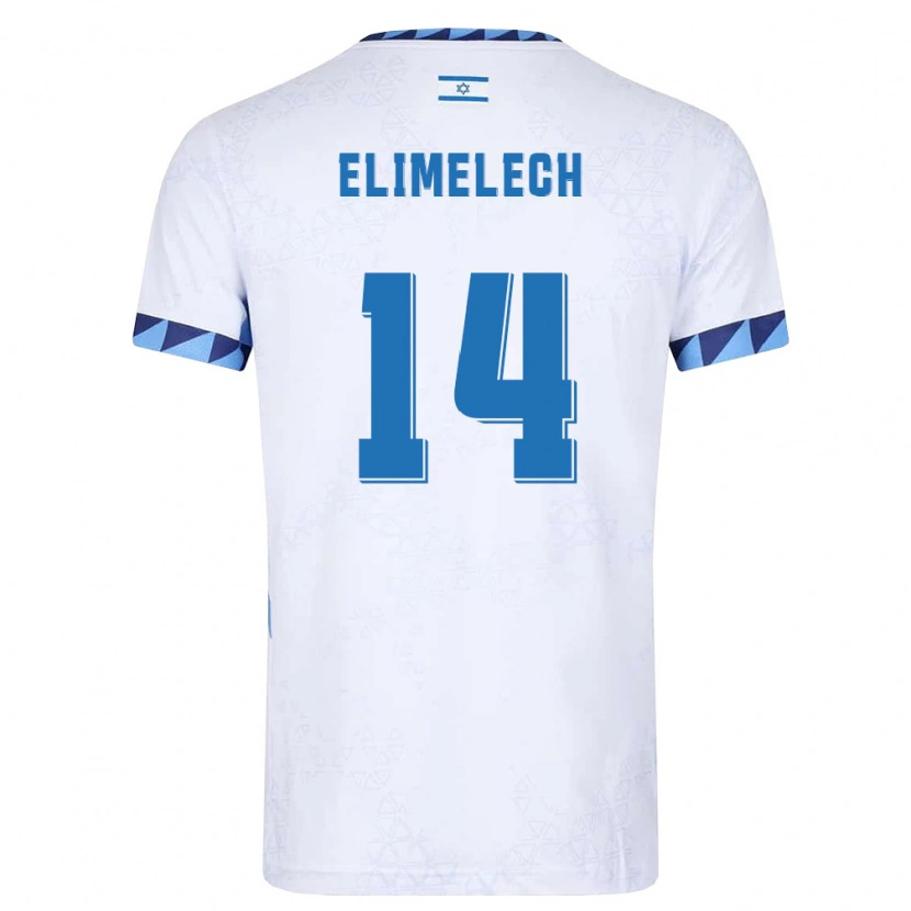 Danxen Mujer Camiseta Israel Roey Elimelech #14 Blanco Azul Claro 1ª Equipación 26-28 La Camisa
