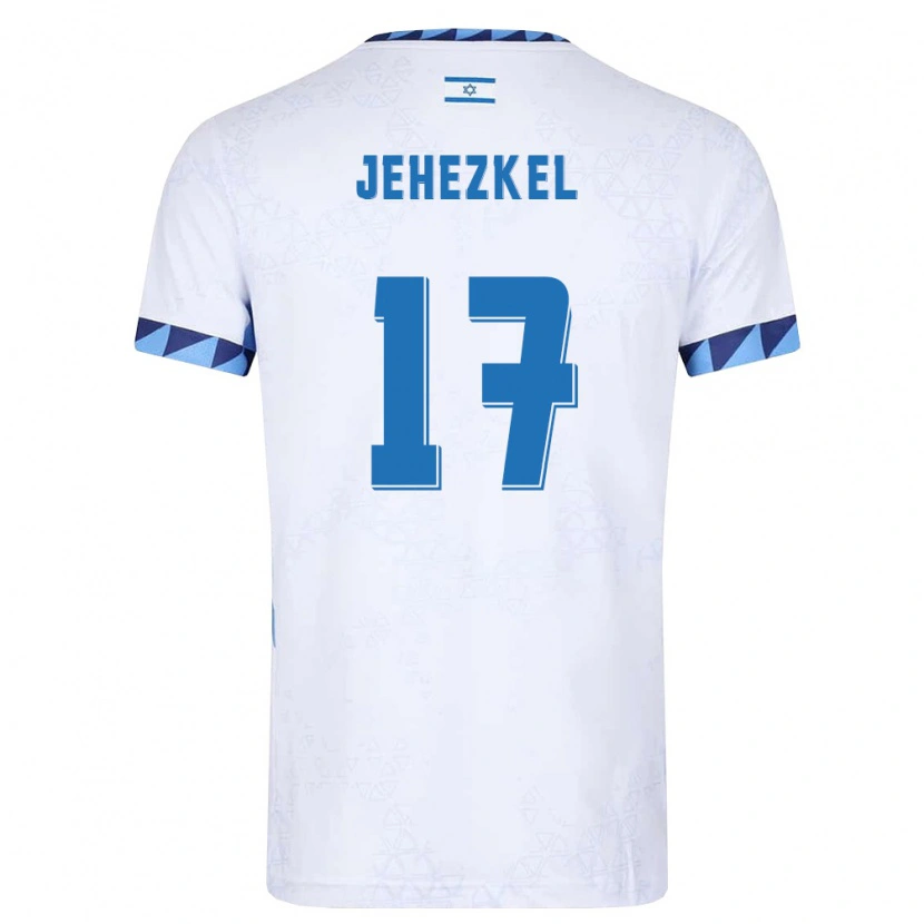 Danxen Mujer Camiseta Israel Sagiv Jehezkel #17 Blanco Azul Claro 1ª Equipación 26-28 La Camisa