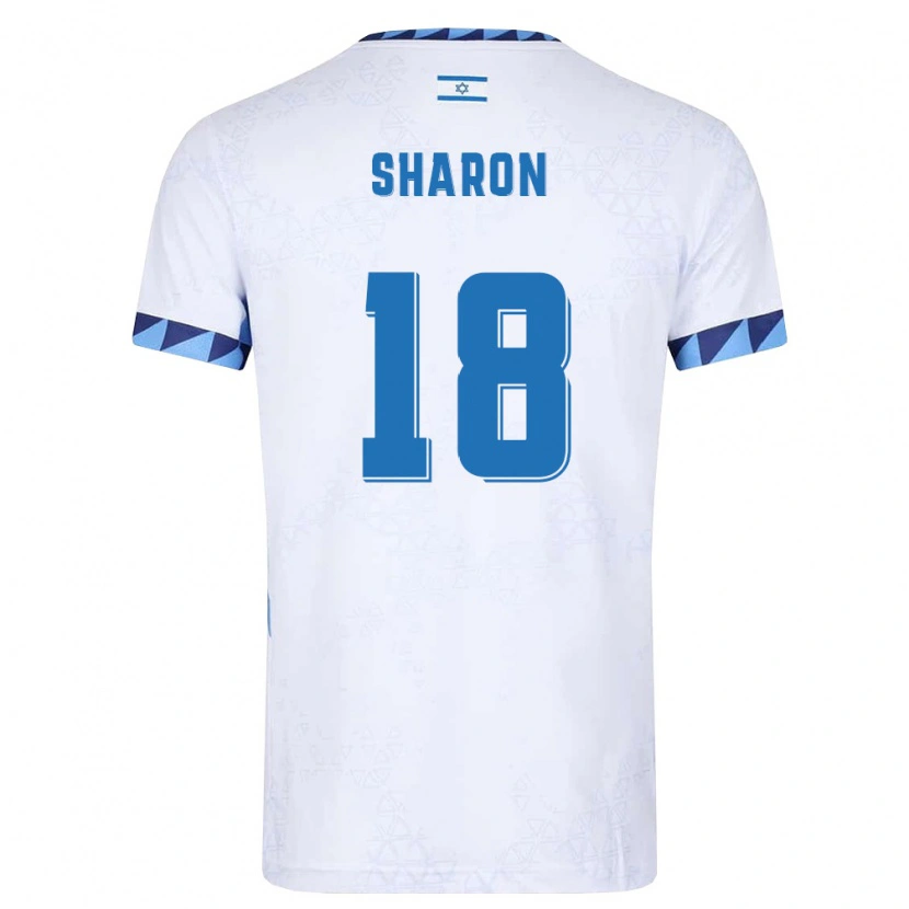 Danxen Mujer Camiseta Israel Ido Sharon #18 Blanco Azul Claro 1ª Equipación 26-28 La Camisa