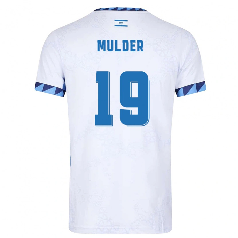 Danxen Mujer Camiseta Israel Jonathan Mulder #19 Blanco Azul Claro 1ª Equipación 26-28 La Camisa