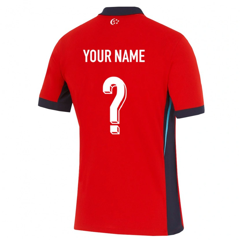 Danxen Mujer Camiseta Singapur Su Nombre #0 Rojo Blanco Negro 1ª Equipación 26-28 La Camisa