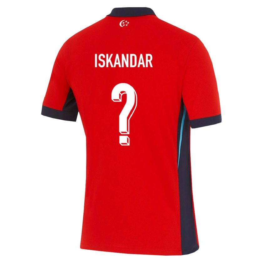 Danxen Mujer Camiseta Singapur Zeeshan Iskandar #0 Rojo Blanco Negro 1ª Equipación 26-28 La Camisa
