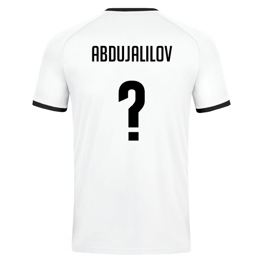 Danxen Mujer Camiseta Uzbekistán Timur Abdujalilov #0 Blanco Verde Oscuro 2ª Equipación 26-28 La Camisa