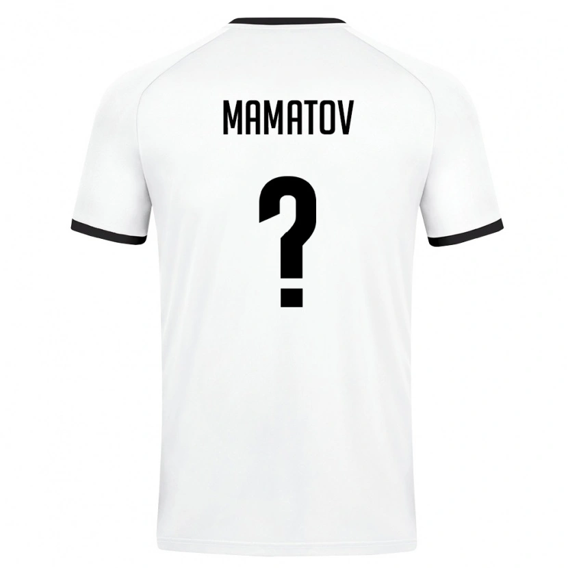Danxen Mujer Camiseta Uzbekistán Abubakr Mamatov #0 Blanco Verde Oscuro 2ª Equipación 26-28 La Camisa