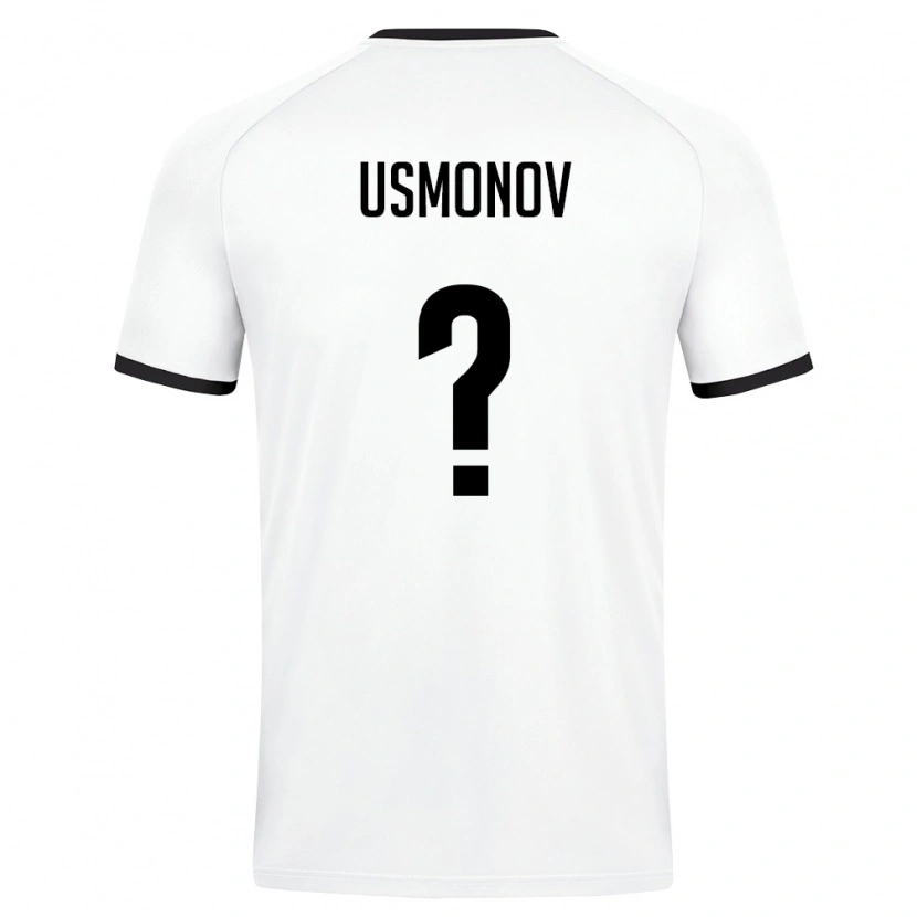 Danxen Mujer Camiseta Uzbekistán Bekzod Usmonov #0 Blanco Verde Oscuro 2ª Equipación 26-28 La Camisa