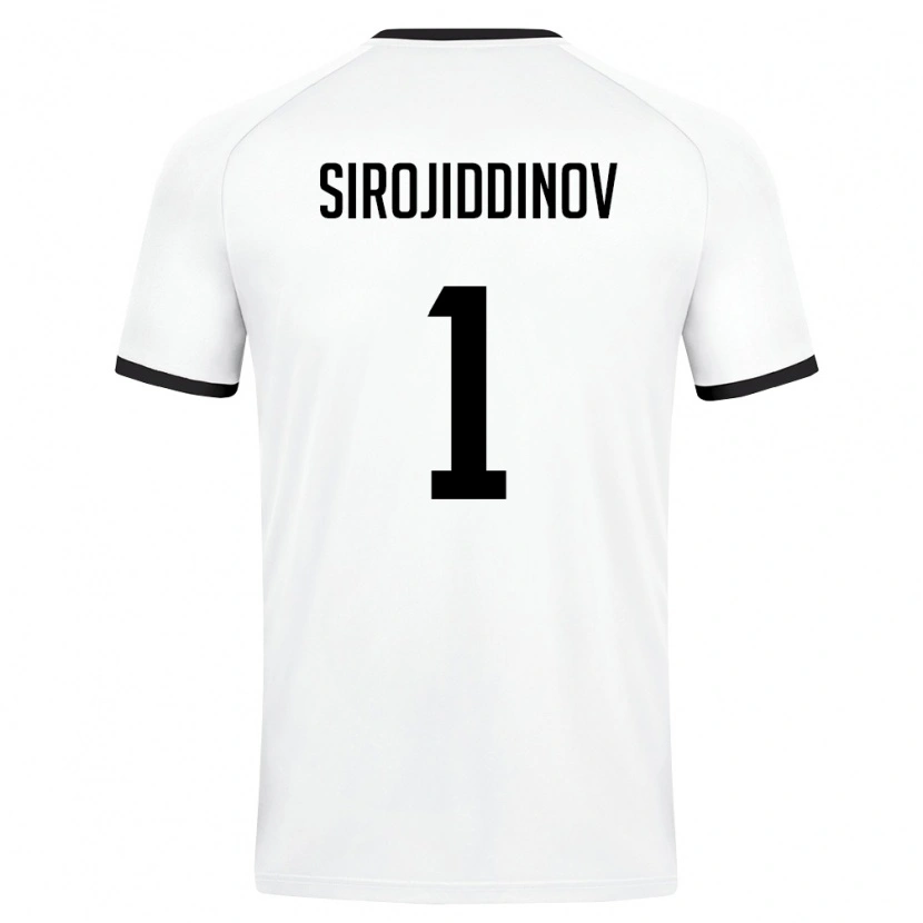 Danxen Mujer Camiseta Uzbekistán Mekhrojbek Sirojiddinov #1 Blanco Verde Oscuro 2ª Equipación 26-28 La Camisa