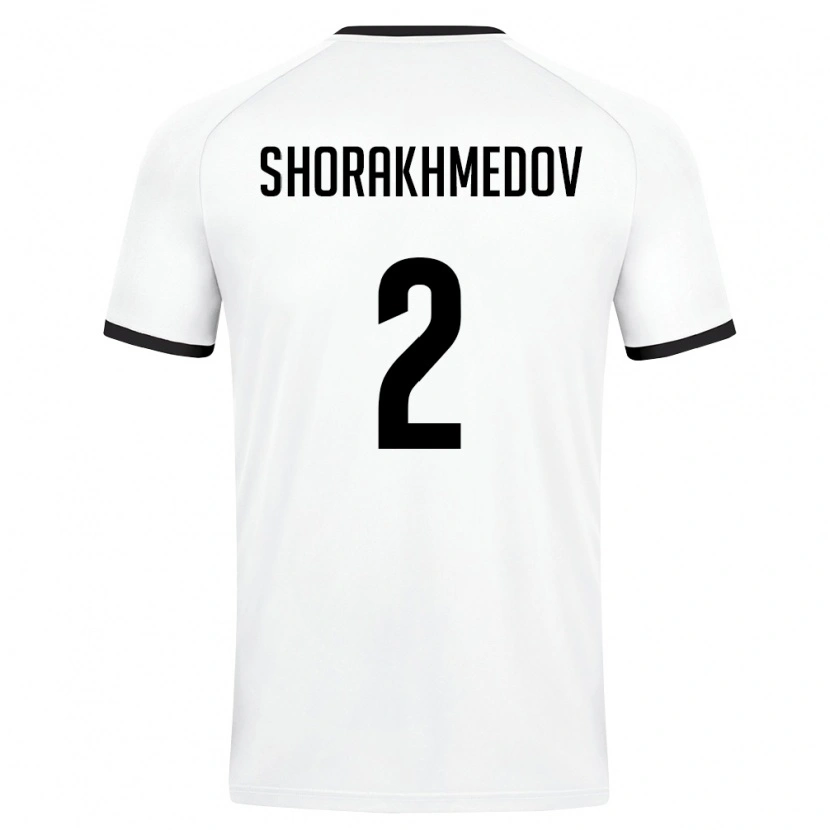 Danxen Mujer Camiseta Uzbekistán Shorakhim Shorakhmedov #2 Blanco Verde Oscuro 2ª Equipación 26-28 La Camisa