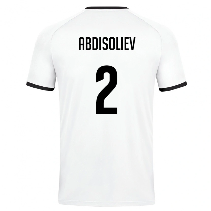 Danxen Mujer Camiseta Uzbekistán Mashkhurbek Abdisoliev #2 Blanco Verde Oscuro 2ª Equipación 26-28 La Camisa
