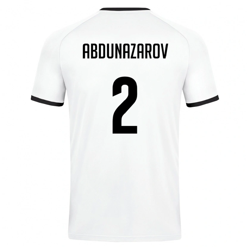 Danxen Mujer Camiseta Uzbekistán Diyorbek Abdunazarov #2 Blanco Verde Oscuro 2ª Equipación 26-28 La Camisa