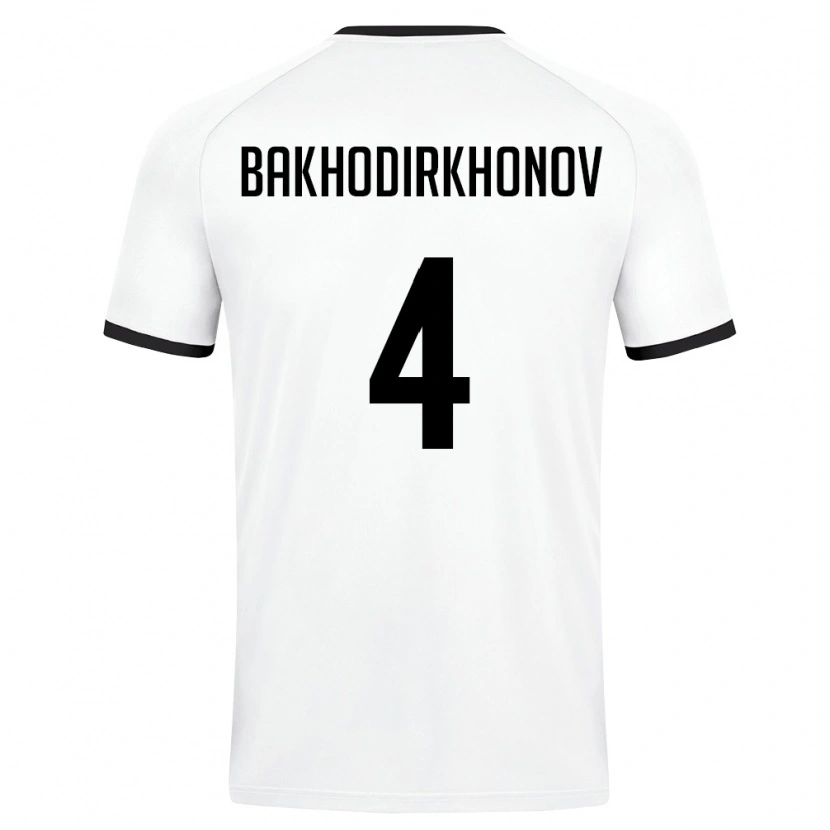 Danxen Mujer Camiseta Uzbekistán Muminkhon Bakhodirkhonov #4 Blanco Verde Oscuro 2ª Equipación 26-28 La Camisa