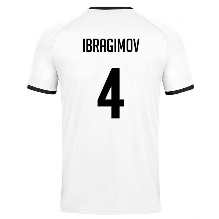 Danxen Mujer Camiseta Uzbekistán Sunnat Ibragimov #4 Blanco Verde Oscuro 2ª Equipación 26-28 La Camisa