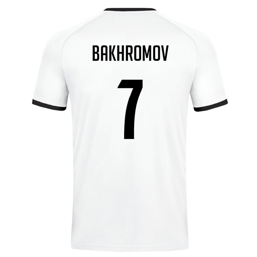 Danxen Mujer Camiseta Uzbekistán Sardorbek Bakhromov #7 Blanco Verde Oscuro 2ª Equipación 26-28 La Camisa