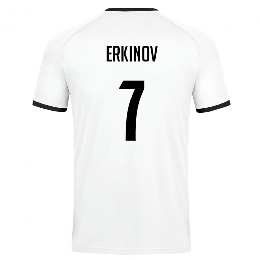 Danxen Mujer Camiseta Uzbekistán Amirkhon Erkinov #7 Blanco Verde Oscuro 2ª Equipación 26-28 La Camisa