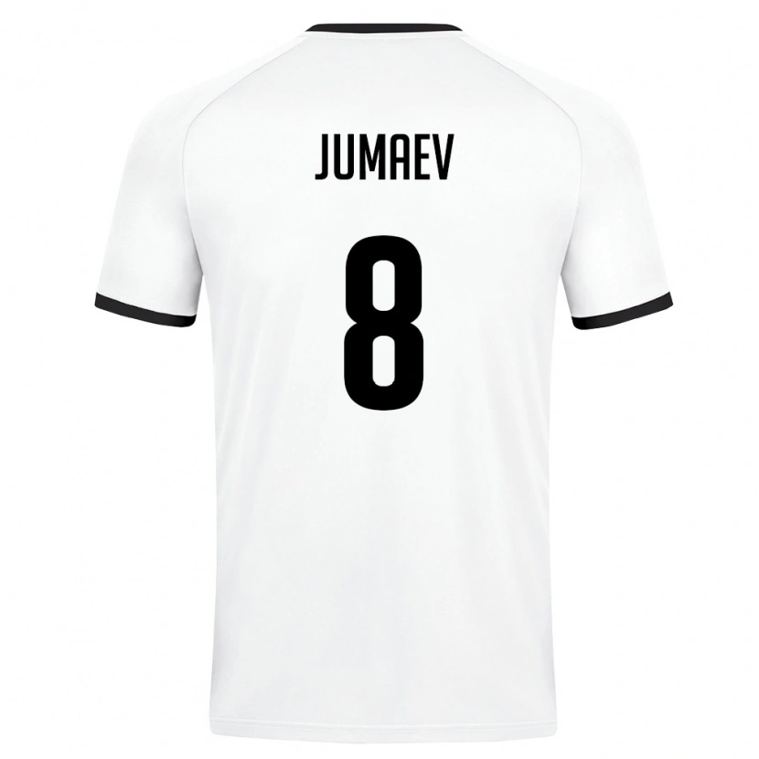 Danxen Mujer Camiseta Uzbekistán Asilbek Jumaev #8 Blanco Verde Oscuro 2ª Equipación 26-28 La Camisa