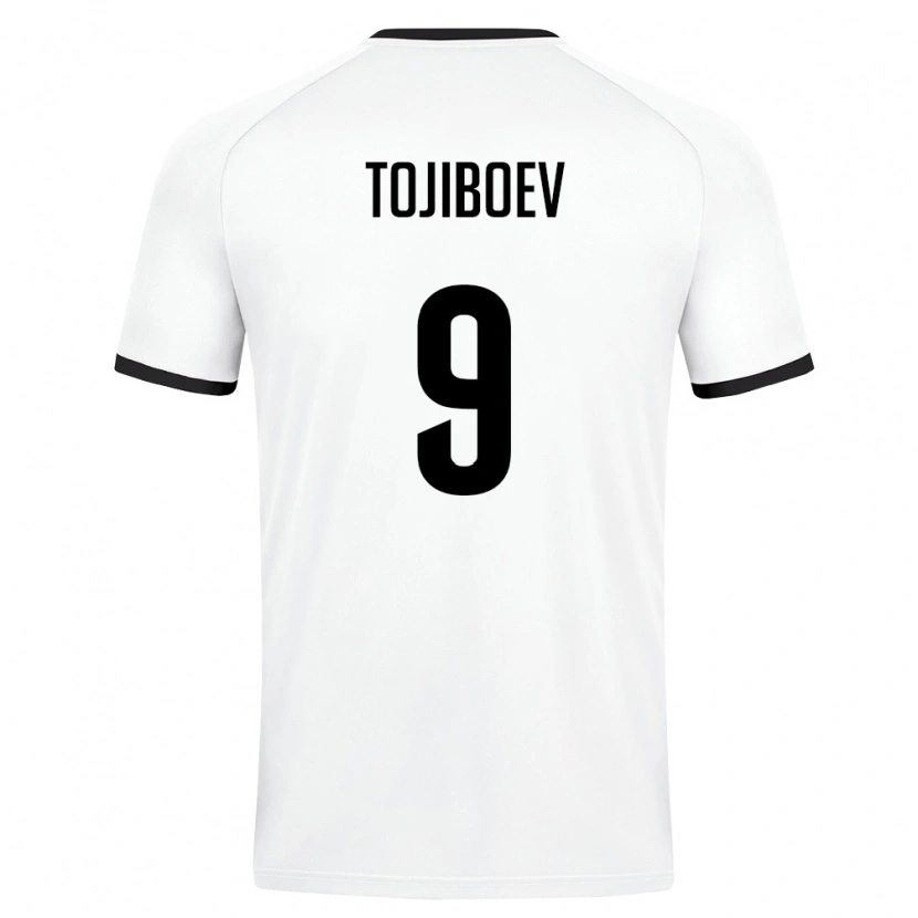 Danxen Mujer Camiseta Uzbekistán Diyorbek Tojiboev #9 Blanco Verde Oscuro 2ª Equipación 26-28 La Camisa