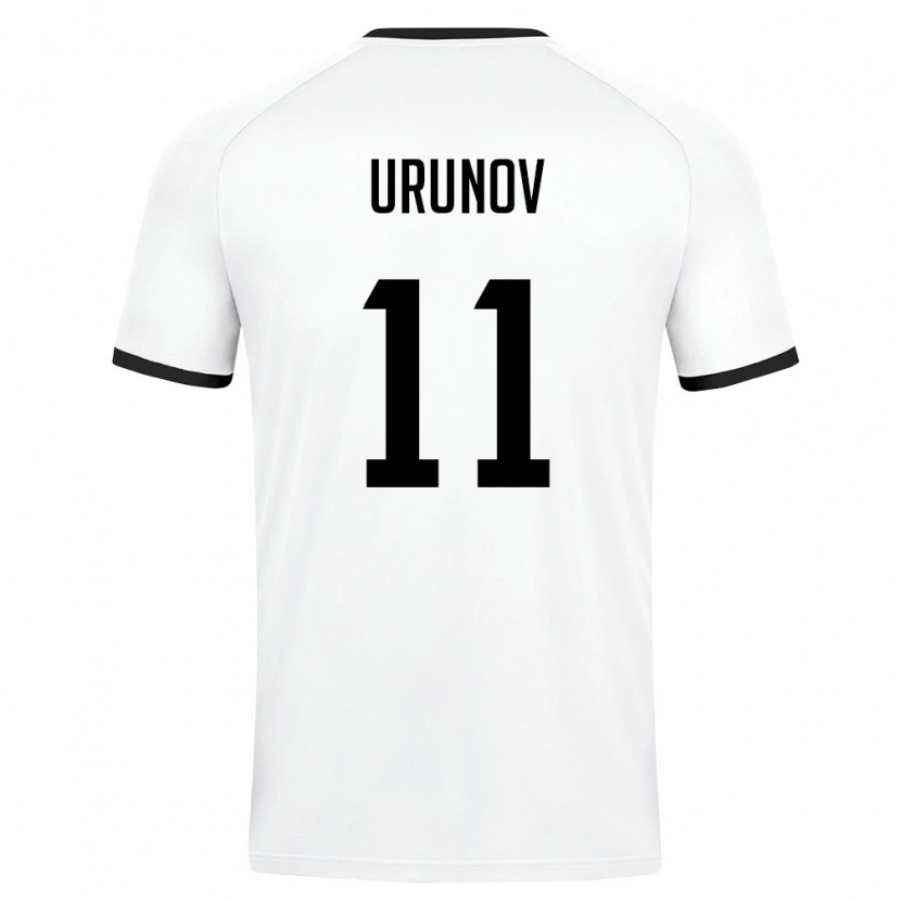 Danxen Mujer Camiseta Uzbekistán Oston Urunov #11 Blanco Verde Oscuro 2ª Equipación 26-28 La Camisa