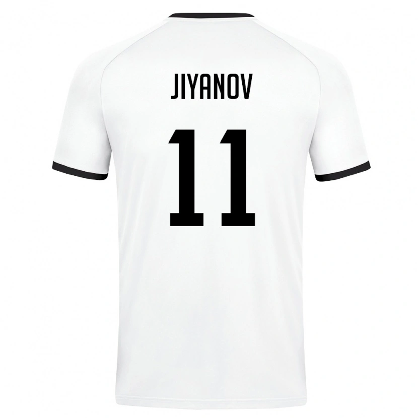 Danxen Mujer Camiseta Uzbekistán Ruslanbek Jiyanov #11 Blanco Verde Oscuro 2ª Equipación 26-28 La Camisa