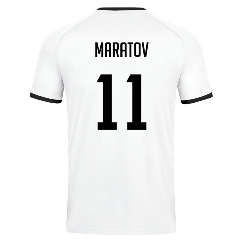 Danxen Mujer Camiseta Uzbekistán Ulugbek Maratov #11 Blanco Verde Oscuro 2ª Equipación 26-28 La Camisa