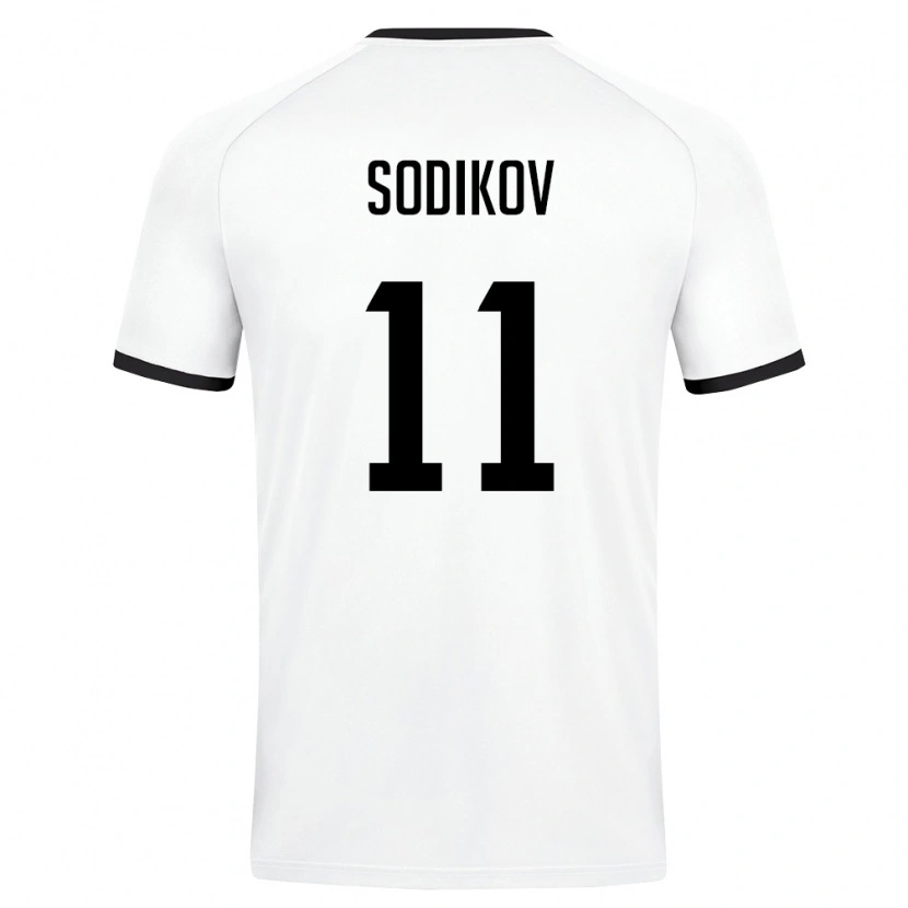 Danxen Mujer Camiseta Uzbekistán Sayfiddin Sodikov #11 Blanco Verde Oscuro 2ª Equipación 26-28 La Camisa