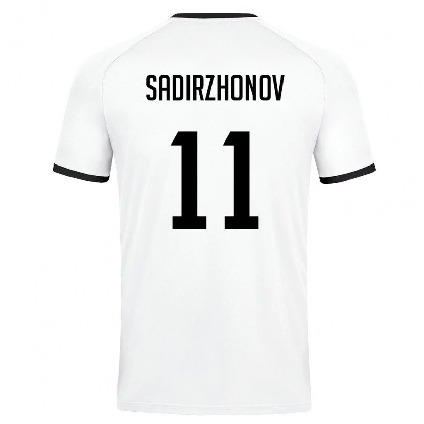 Danxen Mujer Camiseta Uzbekistán Sukhrob Sadirzhonov #11 Blanco Verde Oscuro 2ª Equipación 26-28 La Camisa