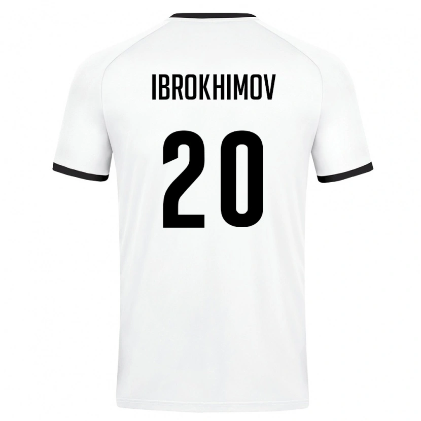Danxen Mujer Camiseta Uzbekistán Ibrokhim Ibrokhimov #20 Blanco Verde Oscuro 2ª Equipación 26-28 La Camisa