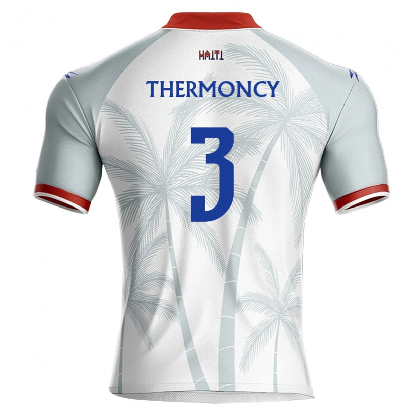 Danxen Mujer Camiseta Haití Keeto Thermoncy #3 Blanco Rojo Gris 2ª Equipación 26-28 La Camisa