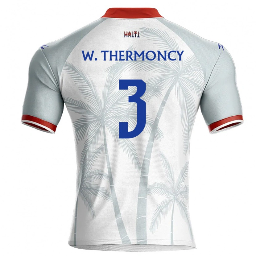 Danxen Mujer Camiseta Haití Wasson Thermoncy #3 Blanco Rojo Gris 2ª Equipación 26-28 La Camisa