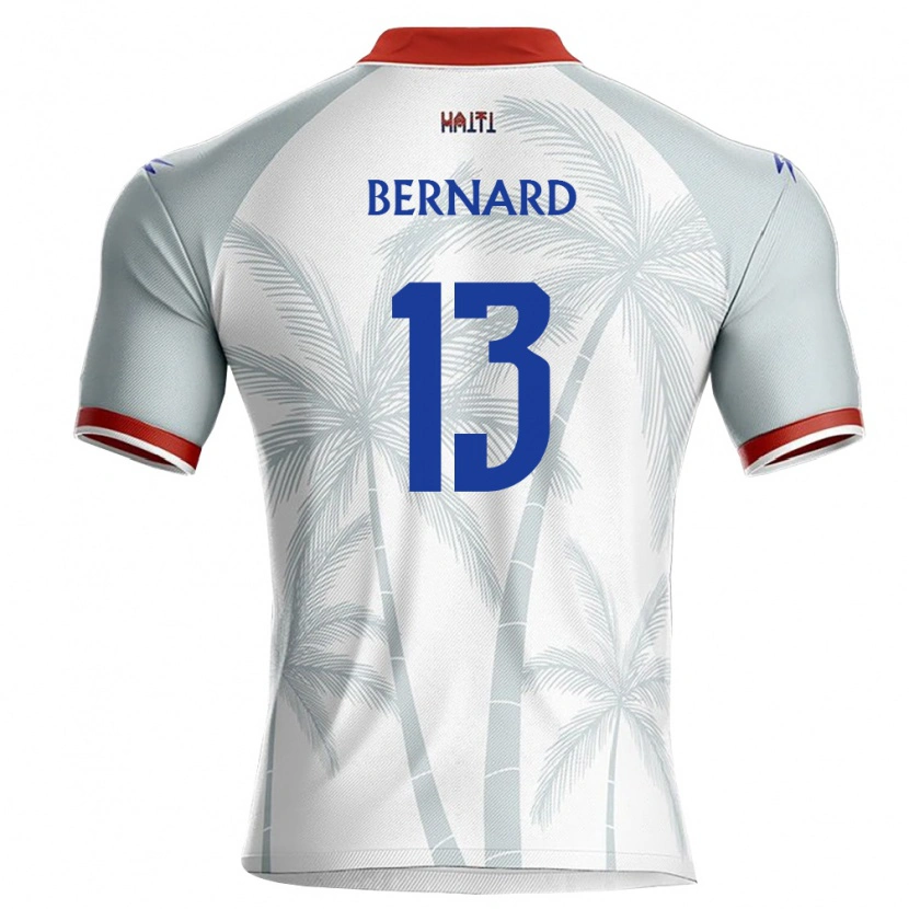 Danxen Mujer Camiseta Haití Dave Bernard #13 Blanco Rojo Gris 2ª Equipación 26-28 La Camisa