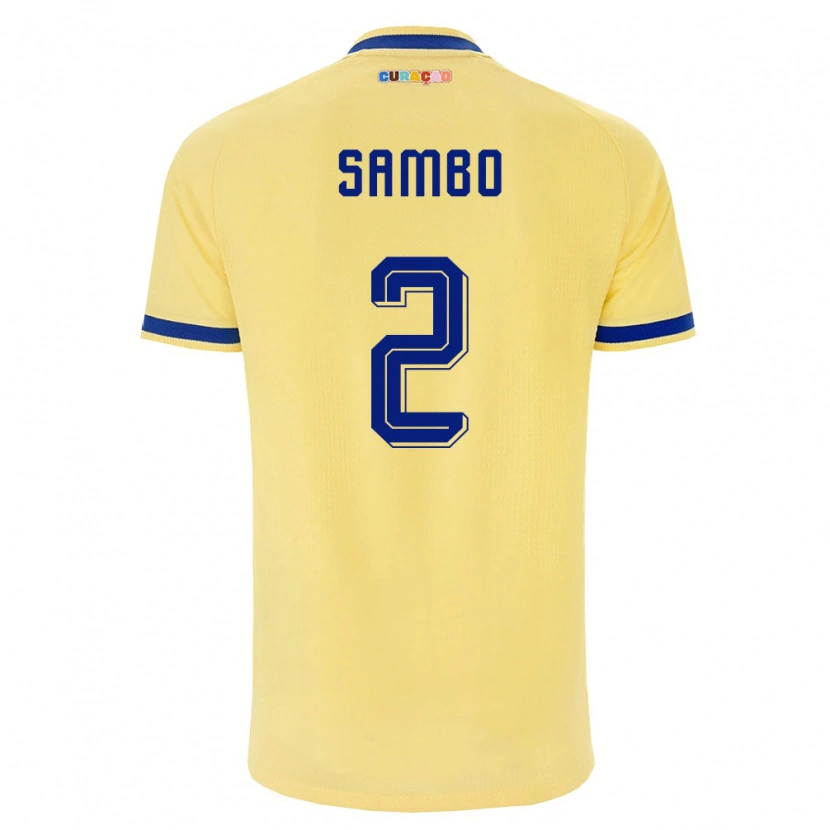 Danxen Mujer Camiseta Curazao Shurandy Sambo #2 Amarillo Marino Rosa 2ª Equipación 26-28 La Camisa