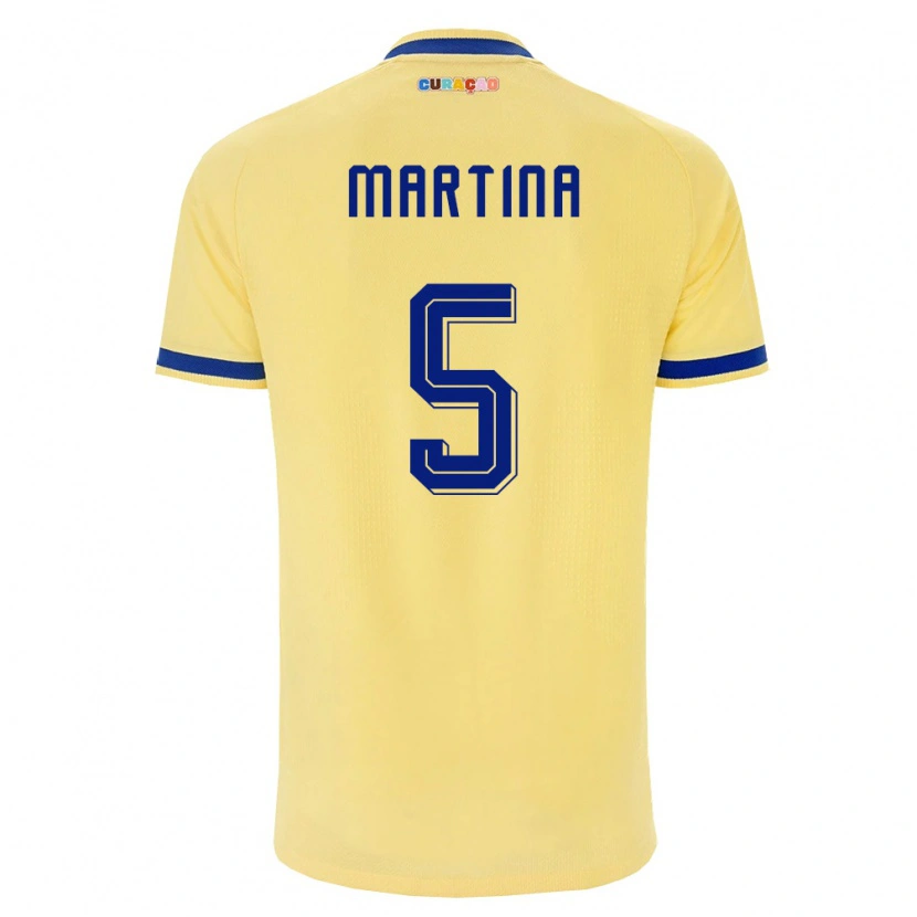 Danxen Mujer Camiseta Curazao Jorvimar Martina #5 Amarillo Marino Rosa 2ª Equipación 26-28 La Camisa