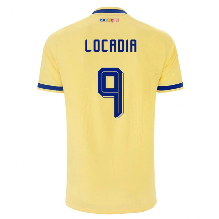 Danxen Mujer Camiseta Curazao Jürgen Locadia #9 Amarillo Marino Rosa 2ª Equipación 26-28 La Camisa