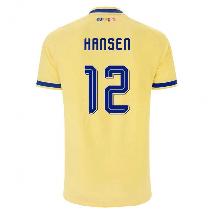 Danxen Mujer Camiseta Curazao Sontje Hansen #12 Amarillo Marino Rosa 2ª Equipación 26-28 La Camisa