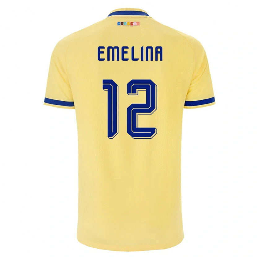 Danxen Mujer Camiseta Curazao Irdjoailly Emelina #12 Amarillo Marino Rosa 2ª Equipación 26-28 La Camisa