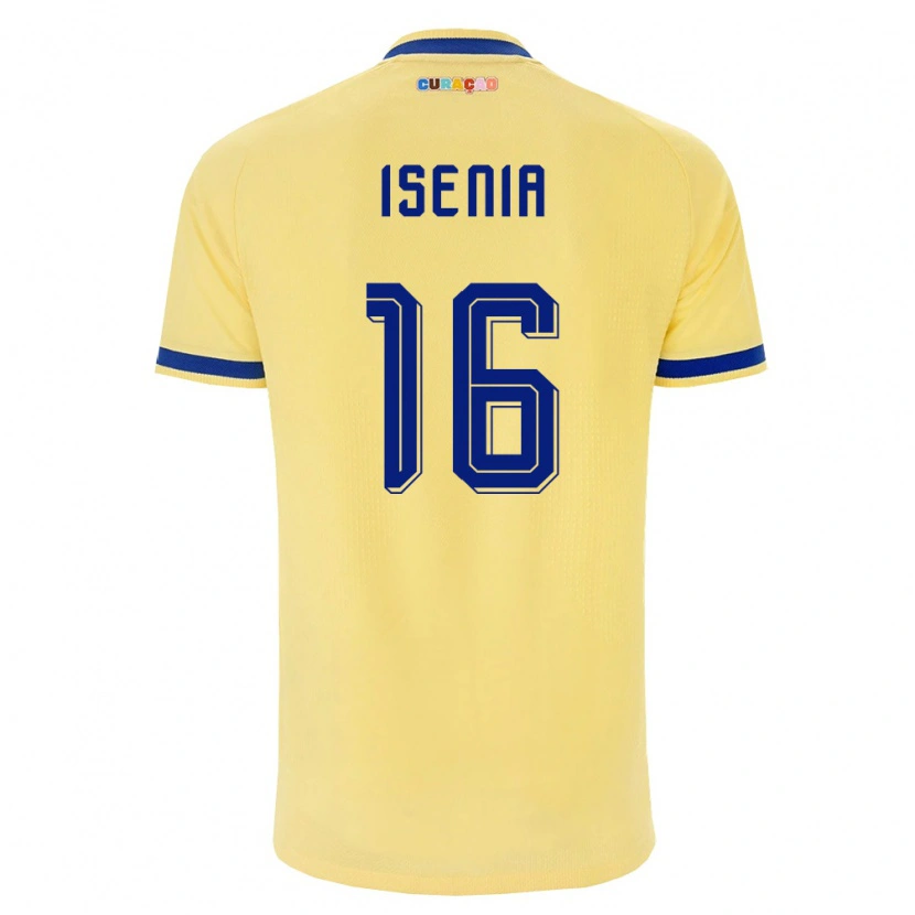 Danxen Mujer Camiseta Curazao Nathan Isenia #16 Amarillo Marino Rosa 2ª Equipación 26-28 La Camisa