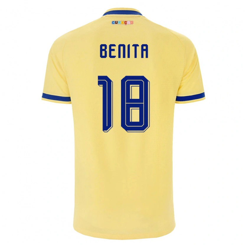 Danxen Mujer Camiseta Curazao Cazy Benita #18 Amarillo Marino Rosa 2ª Equipación 26-28 La Camisa