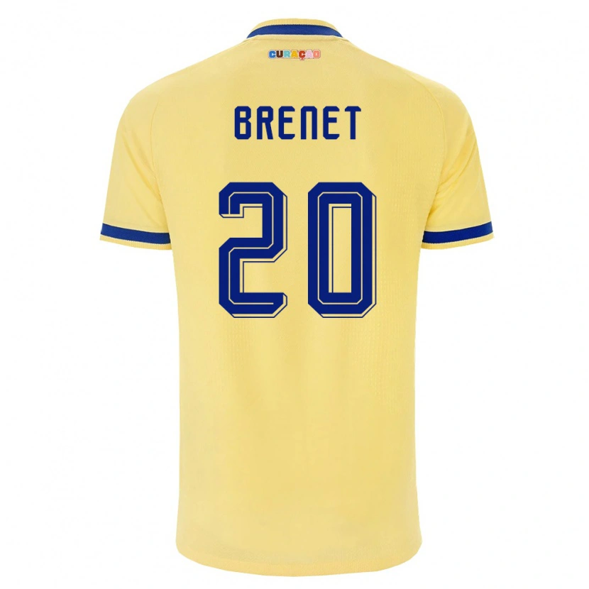 Danxen Mujer Camiseta Curazao Joshua Brenet #20 Amarillo Marino Rosa 2ª Equipación 26-28 La Camisa