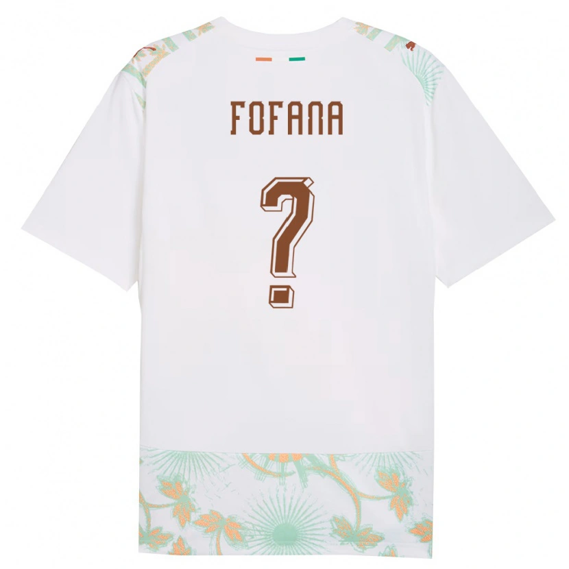 Danxen Mujer Camiseta Costa De Marfil Ibrahim Fofana #0 Blanco Naranja Verde 2ª Equipación 26-28 La Camisa