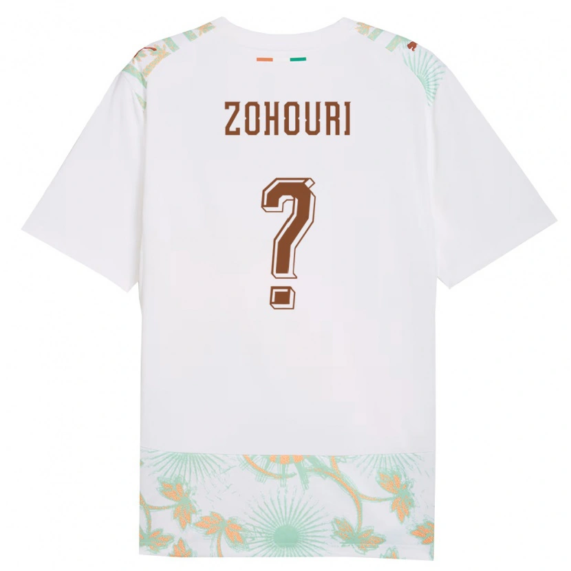 Danxen Mujer Camiseta Costa De Marfil Guy-Noël Zohouri #0 Blanco Naranja Verde 2ª Equipación 26-28 La Camisa