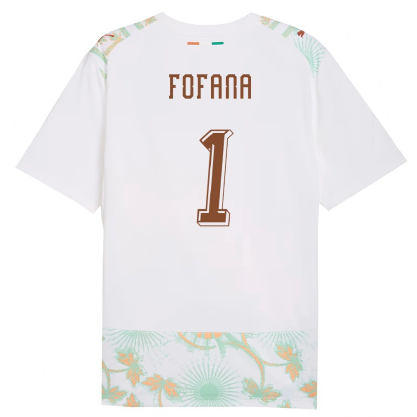 Danxen Mujer Camiseta Costa De Marfil Yahia Fofana #1 Blanco Naranja Verde 2ª Equipación 26-28 La Camisa