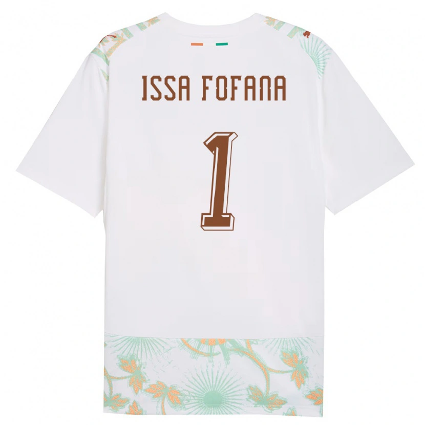 Danxen Mujer Camiseta Costa De Marfil Issa Fofana #1 Blanco Naranja Verde 2ª Equipación 26-28 La Camisa