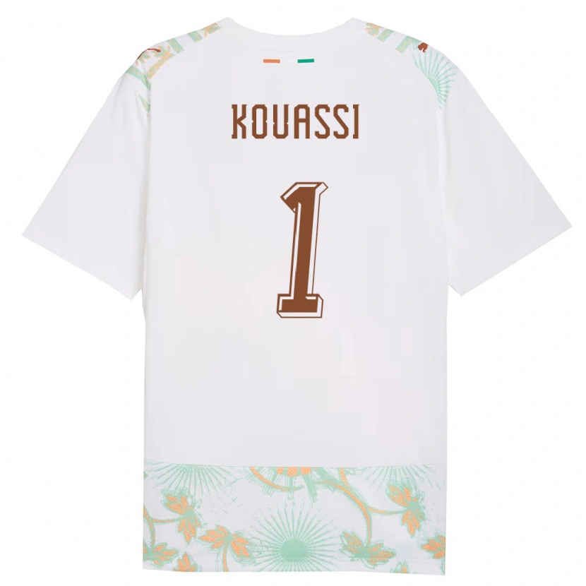 Danxen Mujer Camiseta Costa De Marfil Christ Kouassi #1 Blanco Naranja Verde 2ª Equipación 26-28 La Camisa