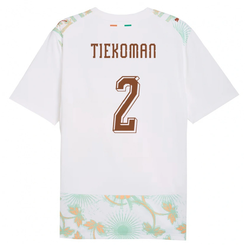 Danxen Mujer Camiseta Costa De Marfil Gueu Tiekoman #2 Blanco Naranja Verde 2ª Equipación 26-28 La Camisa