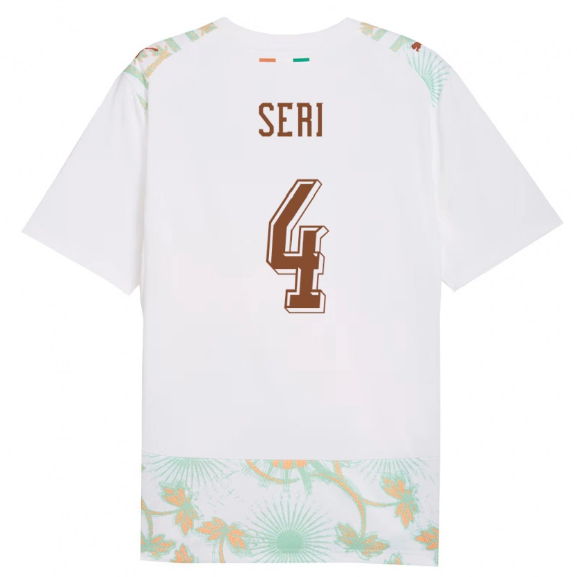 Danxen Mujer Camiseta Costa De Marfil Jean Michaël Seri #4 Blanco Naranja Verde 2ª Equipación 26-28 La Camisa