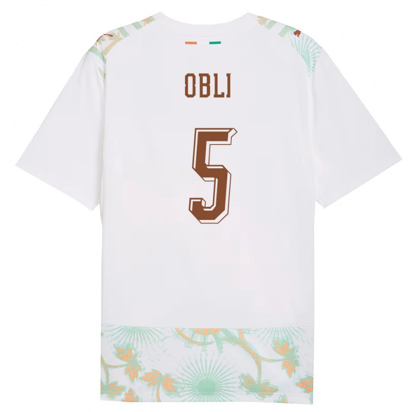 Danxen Mujer Camiseta Costa De Marfil Kouame Obli #5 Blanco Naranja Verde 2ª Equipación 26-28 La Camisa
