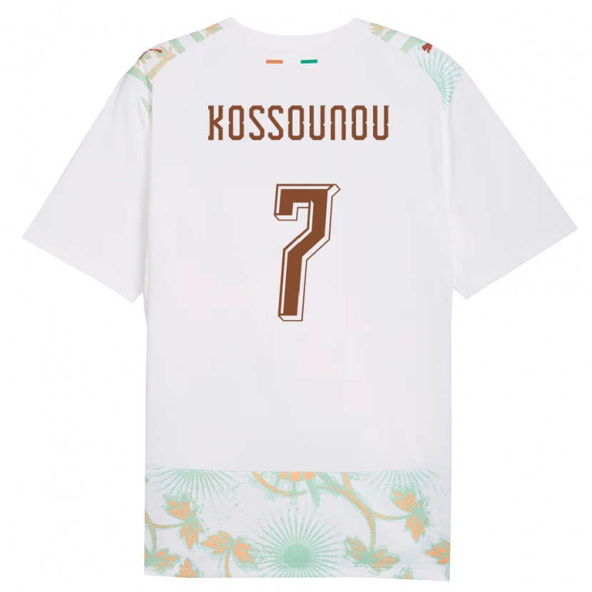 Danxen Mujer Camiseta Costa De Marfil Odilon Kossounou #7 Blanco Naranja Verde 2ª Equipación 26-28 La Camisa