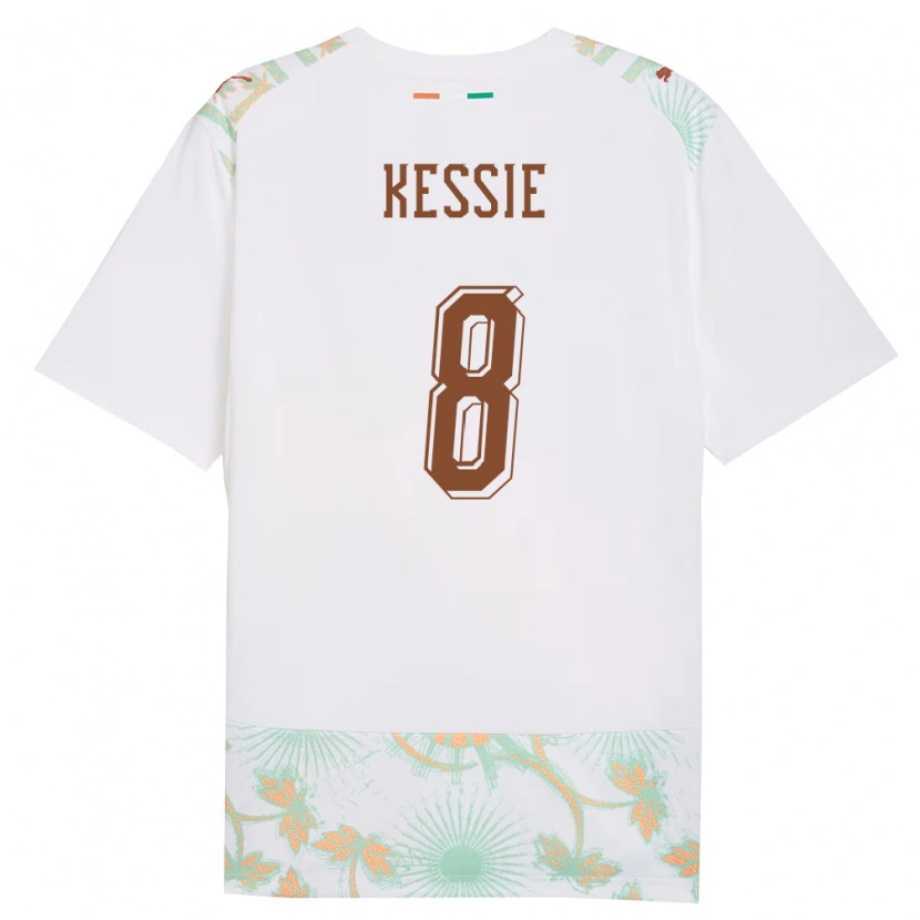 Danxen Mujer Camiseta Costa De Marfil Franck Kessié #8 Blanco Naranja Verde 2ª Equipación 26-28 La Camisa