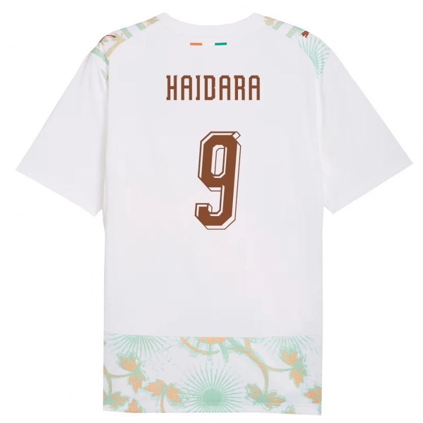 Danxen Mujer Camiseta Costa De Marfil Alynho Haidara #9 Blanco Naranja Verde 2ª Equipación 26-28 La Camisa